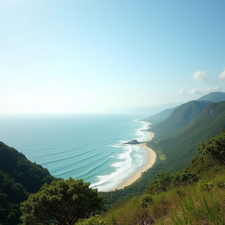 Vista panorâmica da Praia de Cacha Pregos, Itaparica