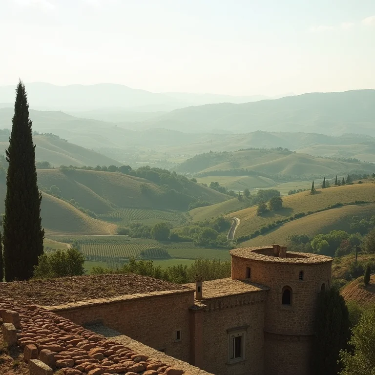 Vista panorâmica da Toscana a partir da Torre Grossa