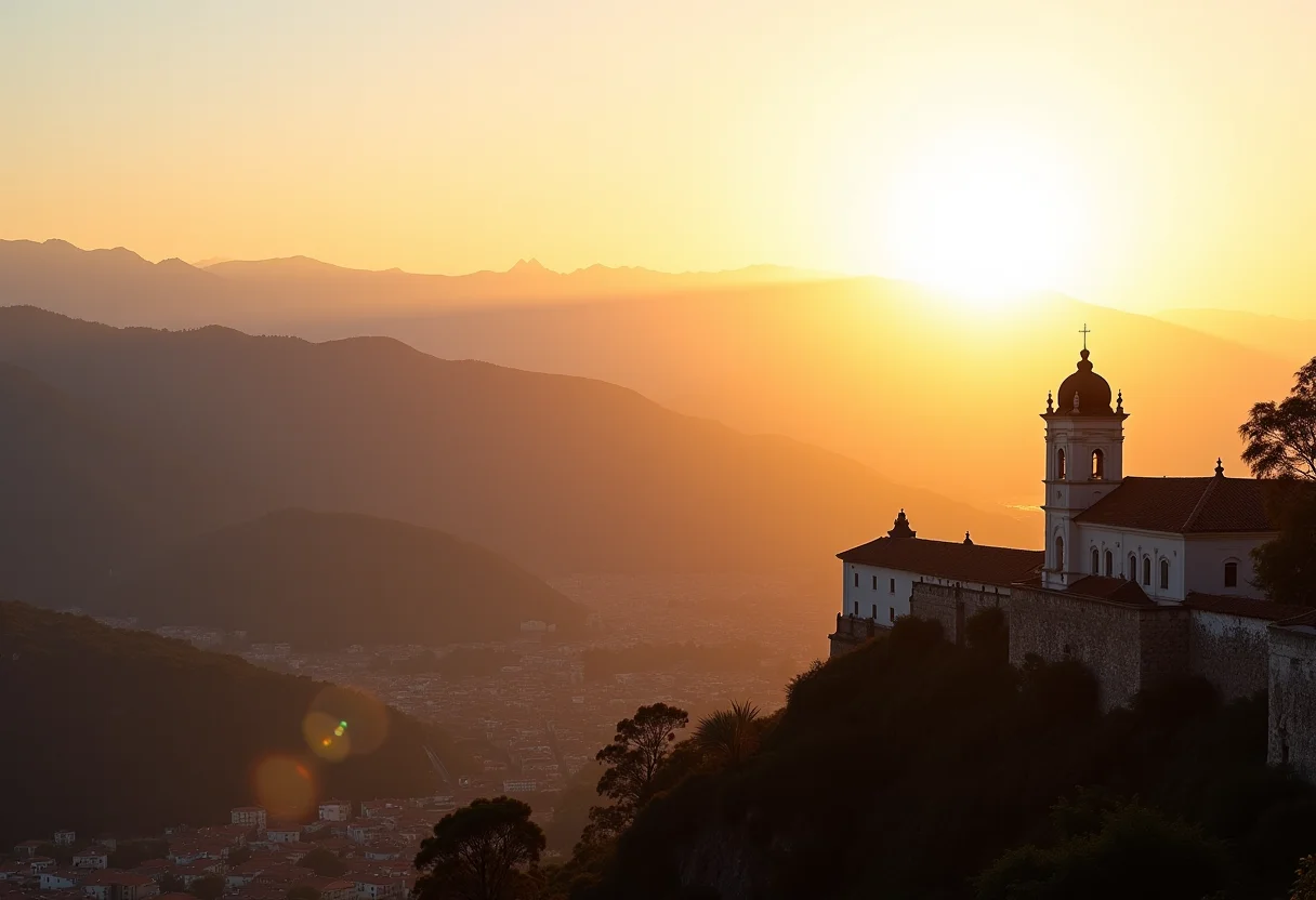 Vista panorâmica de Ouro Preto ao pôr do sol