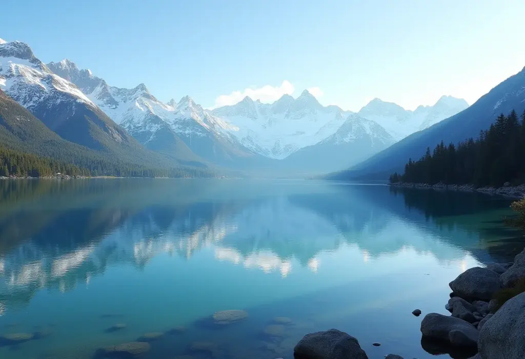 Villa La Angostura: O paraíso argentino que você precisa conhecer Vista panorâmica de Villa La Angostura, Argentina, com montanhas nevadas e lago Nahuel Huapi.