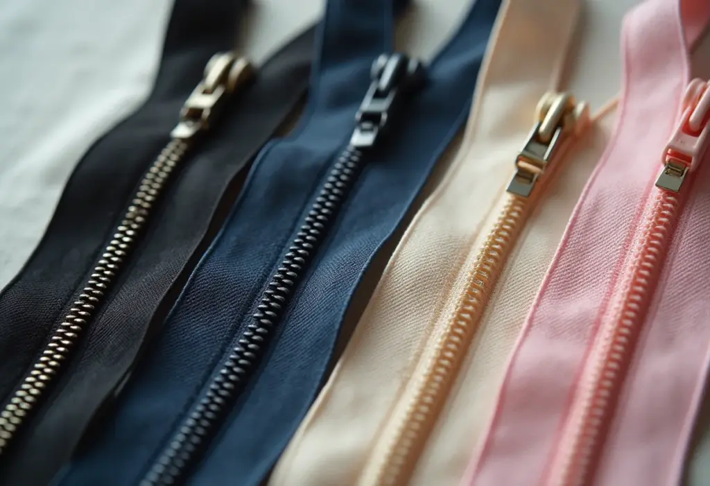 Zíper quebrado nunca mais: guia prático para consertar agora Zíperes variados em close-up com um deles entreaberto