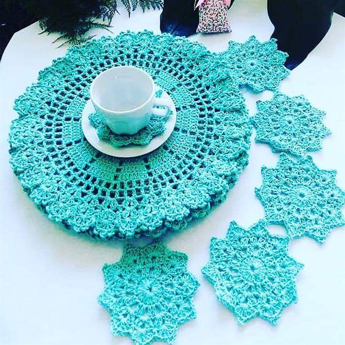 Kits de Cozinha Charmosos: Crochê na Mesa para Celebrar em Família - inspiração
