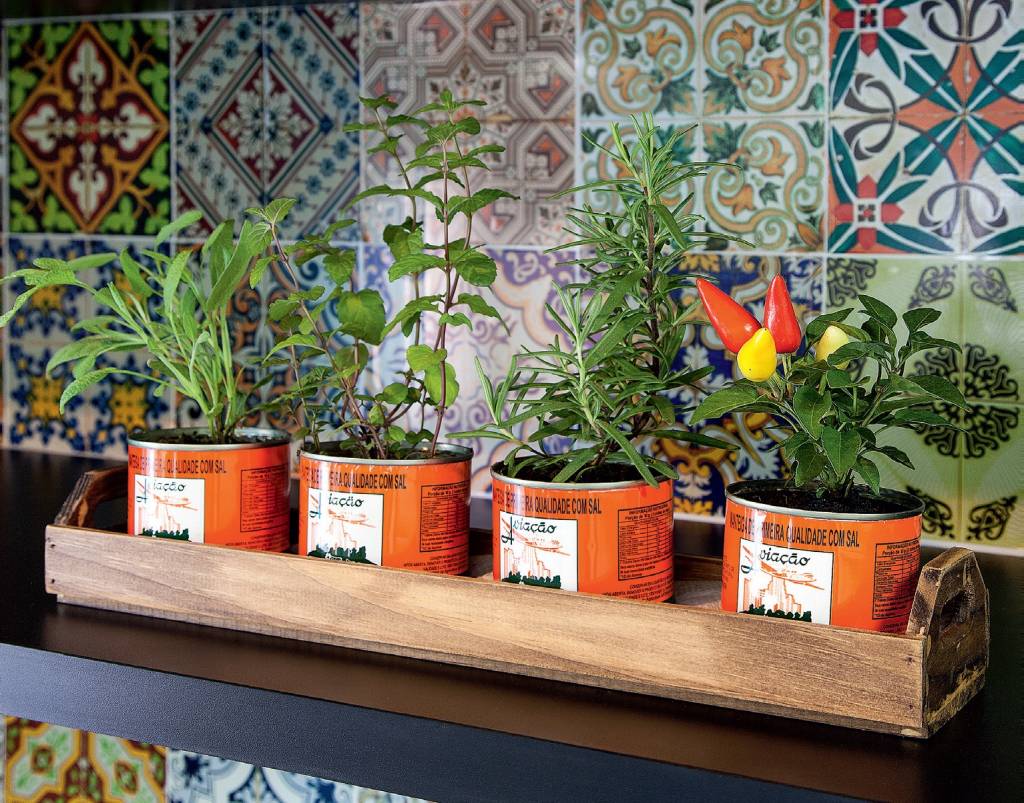 Horta em Vasos de Barro Pintados à Mão: Cores Vibrantes na Sua Varanda - inspiração