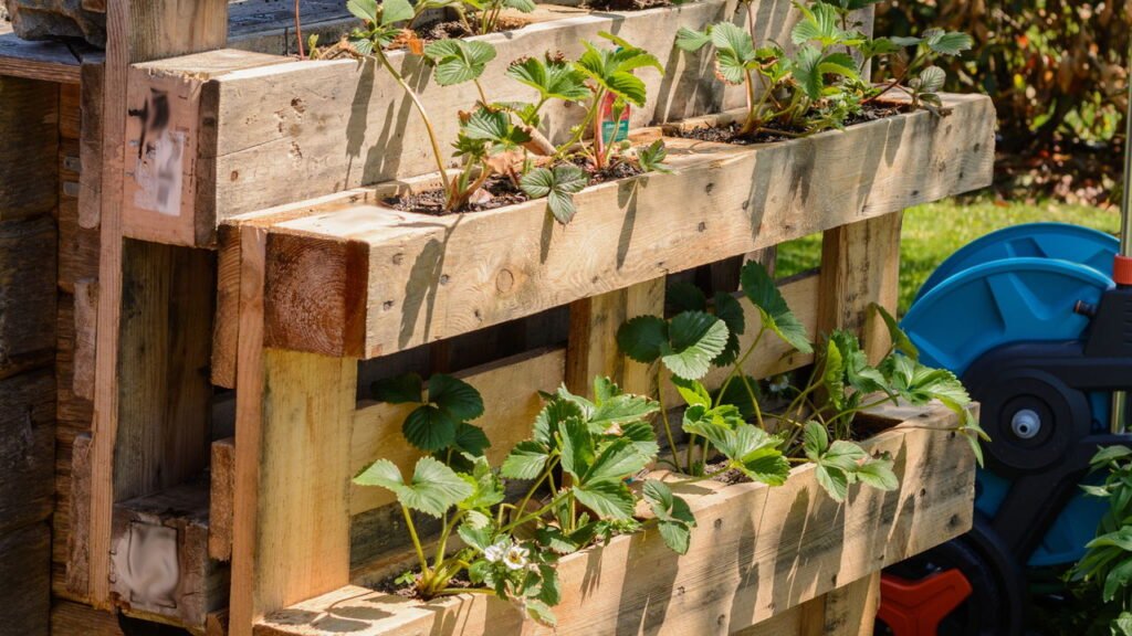 Canteiro Elevado com Pallets: Acesso Facilitado e Estilo Industrial - inspiração