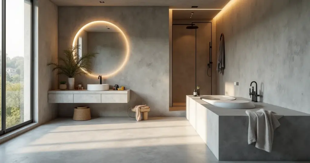 Banheiro com Decoração de Concreto: Luxo Moderno 2026