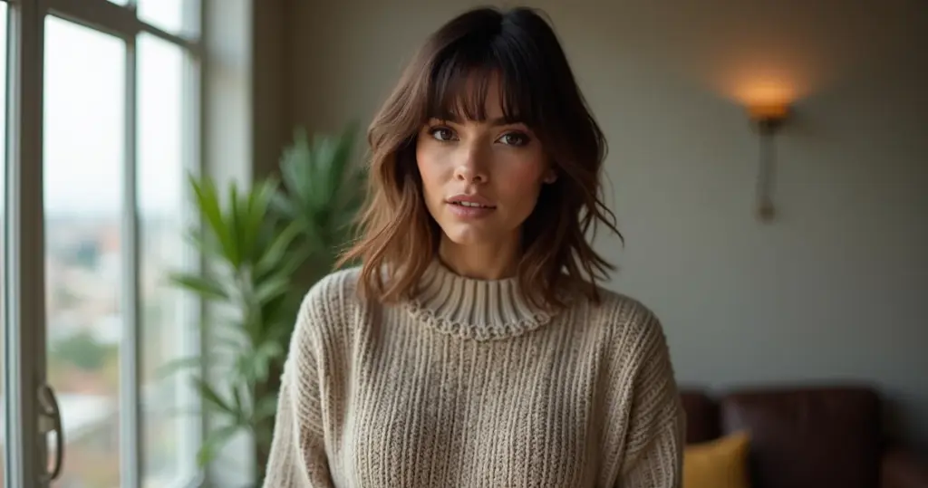 13 Truques de Corte Médio Repicado com Franja Bardot para Afinar Rosto Redondo