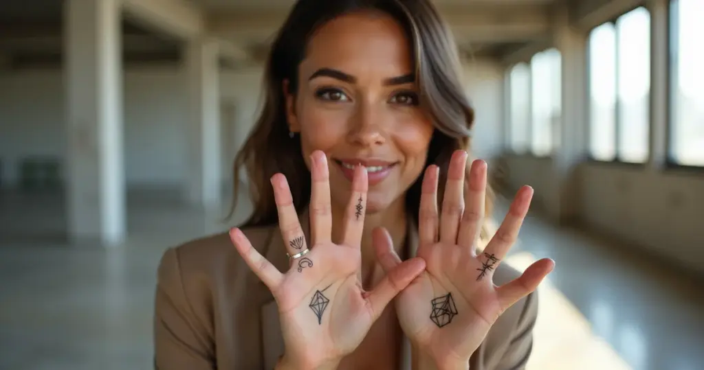 12 Ideias de Decalque Tatuagem Dedos da Mão Símbolos Pequenos