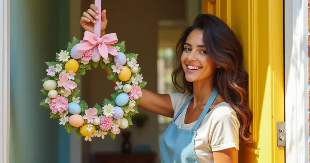 Guirlanda de Páscoa para Porta: Faça em 2h gastando só R$ 30