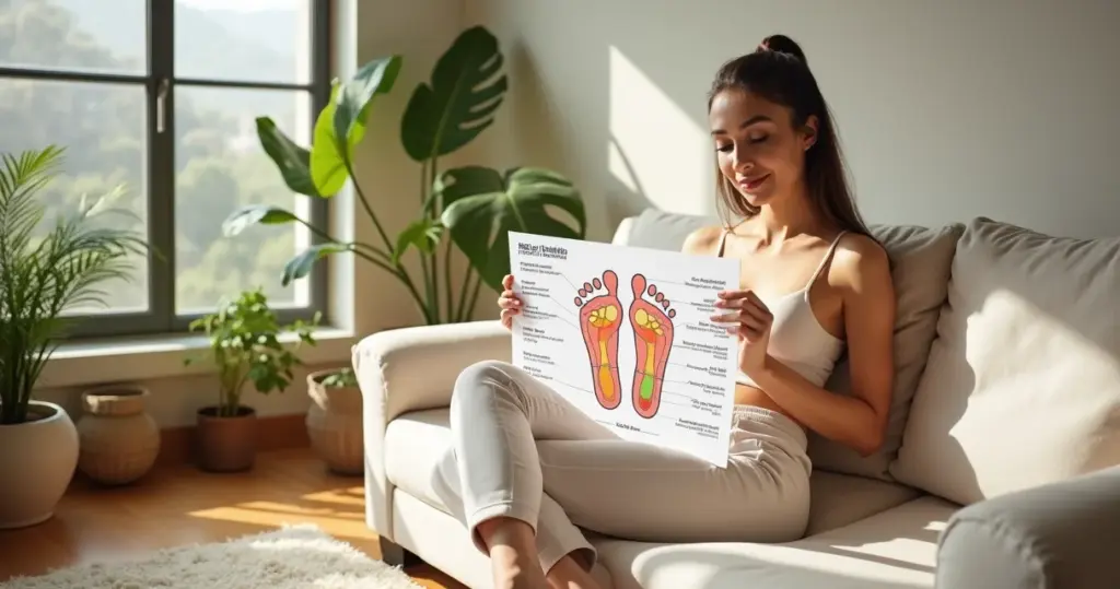 Mapa dos pontos reflexos dos pés para iniciantes: alivie dores em 15 minutos