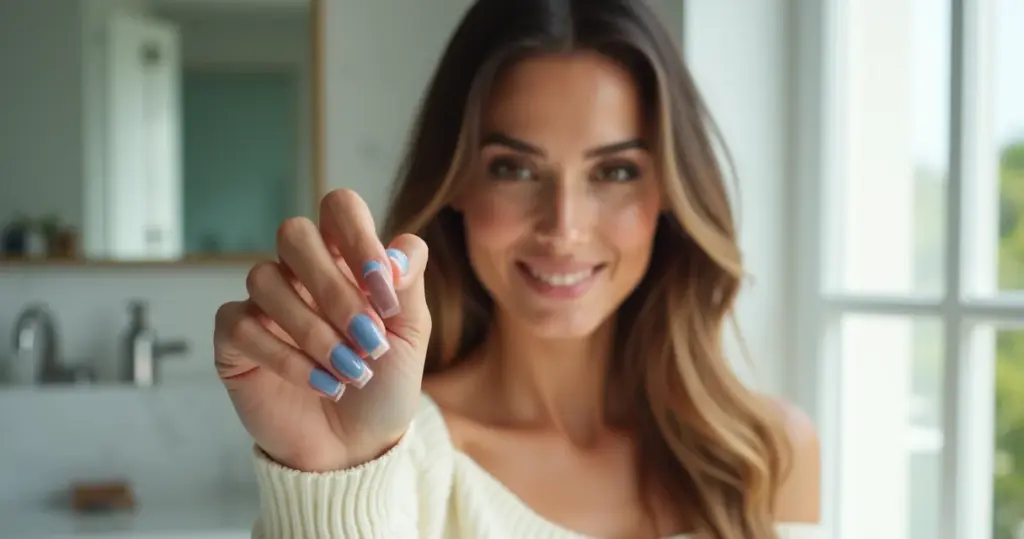 Tutorial francesinha azul bebê ponta fina: faça em casa com acabamento de salão