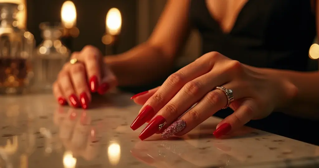 28 Ideias de Unhas em Gel Vermelhas Decoradas Inspirações 2026: O Clássico Que Brilha