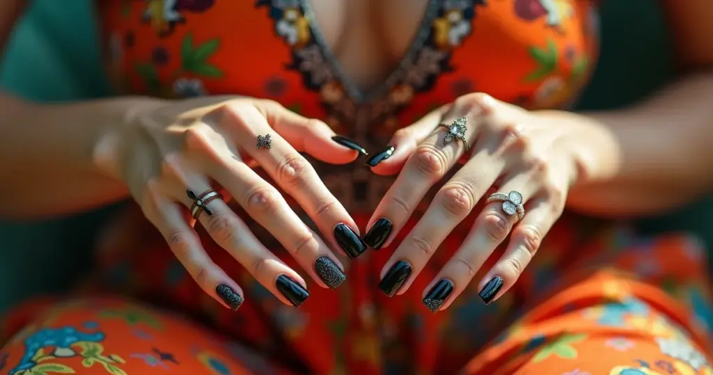 27 Ideias de Unhas Preta Decoradas Que Vão Virar Seu Cartão de Visita