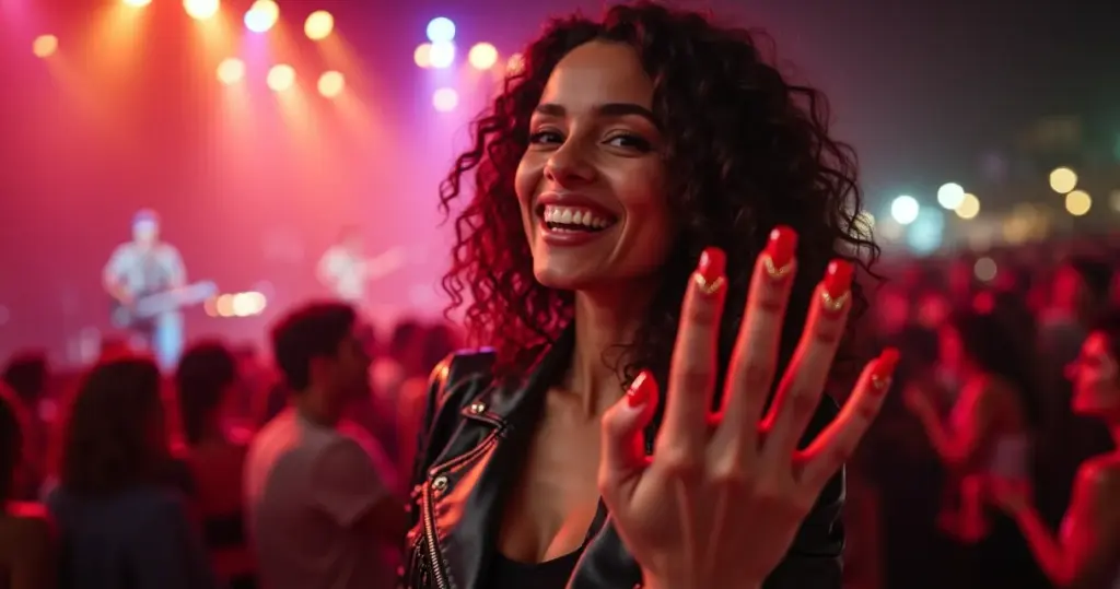 18 Ideias de Unhas Vermelhas Decoradas com Filha Única Dourada para Você Brilhar